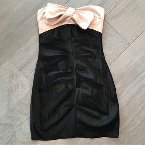 Strapless Black Bow Dress